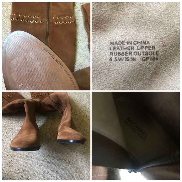 Michael Kors Malin Grommet Suede Boot Over Knee OTK OTN size 5.5 women’s boots - Picture 16 of 17